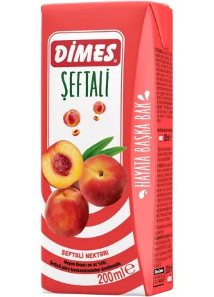 Dimes Meyve Nektarı Şeftali 200 ml 27 Adet